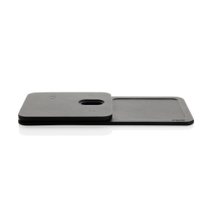 Tavă de birou Swiss Peak 3-în-1 cu încărcător wireless, realizată din PU reciclat RCS. - Img 7