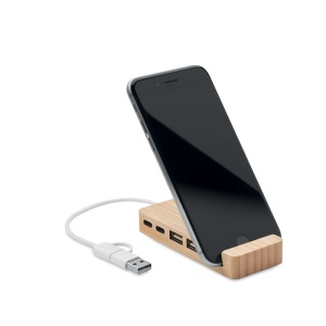 Hub USB din bambus cu 4 porturi - Img 6