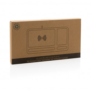 Incarcator wireless cu organizator de birou FSC® Bambus - Img 10