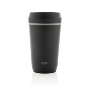 Pahar reutilizabil Topl din plastic reciclat, cu capac patentat 360°, 354 ml - Img 2