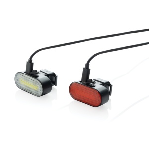 Set de lumini pentru biciclete reîncărcabile prin USB Lumino RCS din plastic reciclat - Img 6