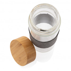Sticla de impact din sticla borosilicata cu capac din bambus - Img 6