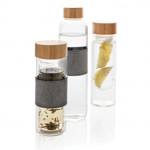 Sticla de impact din sticla borosilicata cu capac din bambus - Img 11