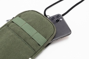 Geantă pentru telefon mobil, crossbody, din pânză reciclată - Img 5