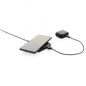 Încărcător wireless RCS din plastic reciclat de 10 W cu porturi USB - Img 2