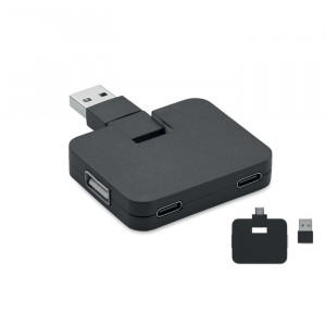 Hub USB 4 porturi + cablu 20 cm - Img 1