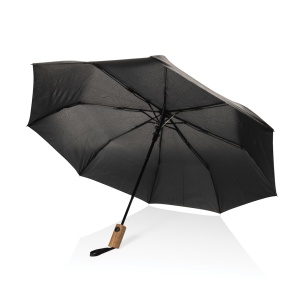 Mini umbrelă cu deschidere automată Kaycey AWARE™ RPET 21" din lemn de salcâm - Img 2