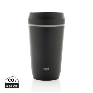 Pahar reutilizabil Topl din plastic reciclat, cu capac patentat 360°, 354 ml