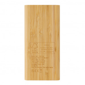 Powerbank wireless din bambus certificat FSC® de 8.000 mAh 5W - Img 5