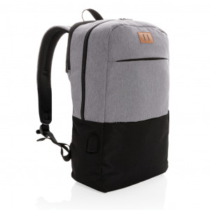 Rucsac modern pentru laptop de 15,6 inchi USB și RFID, fără PVC