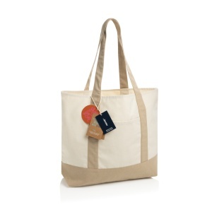 Sacosă tote SHOP LOCAL AWARE™ din bumbac reciclat 350 GSM - Img 2