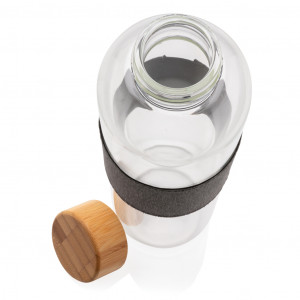 Sticla de impact din sticla borosilicata cu capac din bambus - Img 7