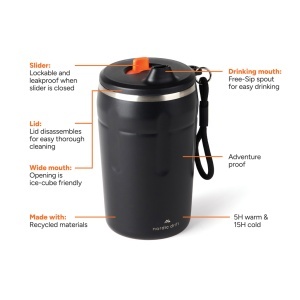 Cană de cafea Nordic Drift Trail RCS, 350 ml, cu închidere sigură și sistem anti-scurgere - Img 3