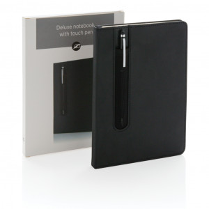 Notebook standard cu copertă rigidă PU A5 cu stilou - Img 6