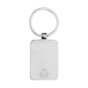 Breloc dreptunghiular RCS din aliaj de zinc reciclat cu bambus - Img 3