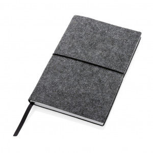 Caiet A5 cu coperta moale din fetru reciclat certificat GRS - Img 3