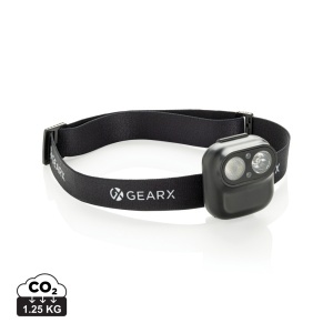 Lanternă frontală Gear X RCS din plastic reciclat, cu senzor de mișcare