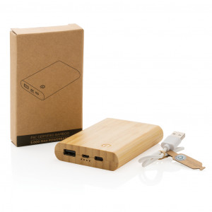 Powerbank de 5.000 mAh din bambus certificat FSC® - Img 11