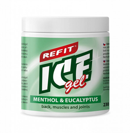 Охлаждащ гел Refit Ice Gel Menthol & Eucalyptus 230 ml–при много силна болка с незабавен и дълготраен ефект от световноизвестния Карлови Вари