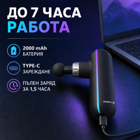 Професионален мини масажен пистолет AresPro TM305 - Img 7