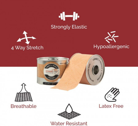 Dynamic Tape  „Banda biomecanică” 5cm x 5m tatuaj corporal - Img 2