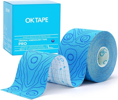Кинезио тейп лента OK TAPE PRO 5см х 5м, син+син