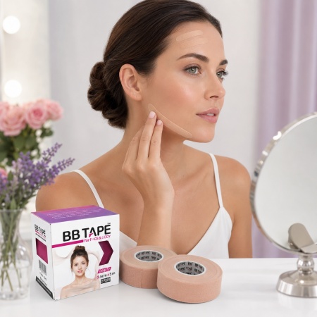 Корейски Кинезио Тейп за Лице BB FACE TAPE™ (2,5 см * 10 м) – Премиум Лифтинг за Всяка Жена - Img 6