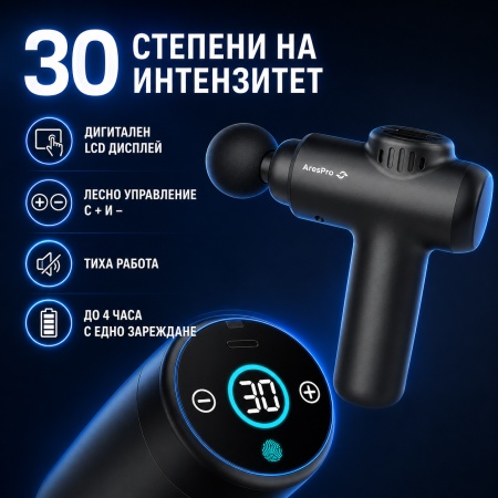 Мини масажен пистолет AresPro P08 - Img 4