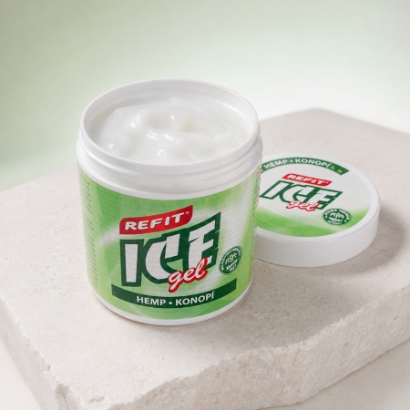 Силен масажен и регенериращ гел Refit Ice gel Cannabis Konop 230 ml - Img 2