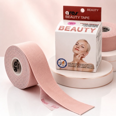 Bandă Kinesiologică Facială Ares Beauty Tape 2.5cm x 10m – Bandă Premium Coreeană pentru Lifting, Riduri și Estetică Facială - Img 3