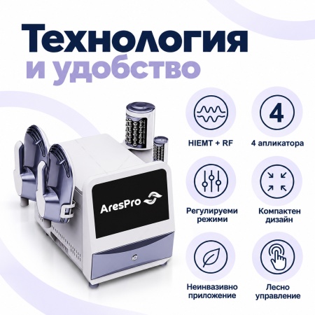 Апарат НI-EMT AresPro с 2 пада и 2 накрайника за вибрационен ролков масаж за лице и тяло - Img 2