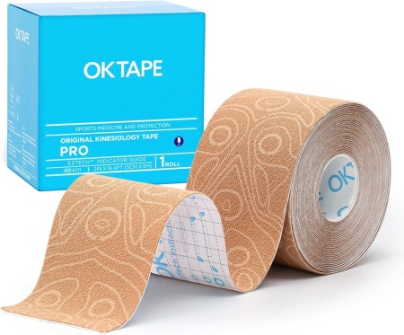 Кинезио тейп лента OK TAPE PRO 5см х 5м, телесен