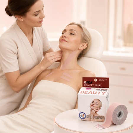 Bandă Kinesiologică Facială Ares Beauty Tape 2.5cm x 10m – Bandă Premium Coreeană pentru Lifting, Riduri și Estetică Facială - Img 6