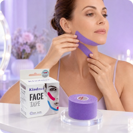 Кинезио Тейп за Лице Kindmax (5cm x 5m) | Силна Фиксация и Лифтинг - Img 2
