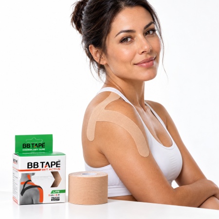 Кинезио Тейп за Чувствителна Кожа BBTape LITE (5см х 5м) – Хипоалергенна Лента за Деца, Лице и Тяло - Img 2