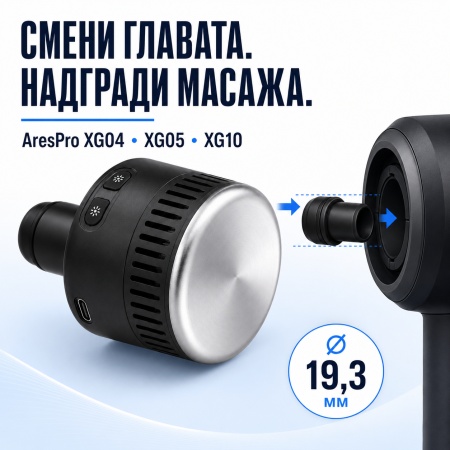 Cap pentru Pistol de Masaj cu Căldură și Răcire AresPro – Atașament Premium cu Termoterapie și Crioterapie - Img 3