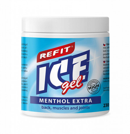Refit Ice Gel Menthol Extra 230 ml. – gel răcoritor pentru dureri foarte puternice cu efect imediat și de lungă durată de la renumitul Karlovy Vary