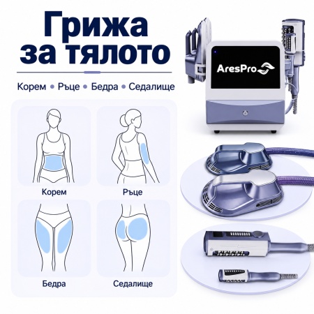 Апарат НI-EMT AresPro с 2 пада и 2 накрайника за вибрационен ролков масаж за лице и тяло - Img 6