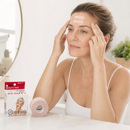 Корейски Кинезио Тейп за Лице ARES BEAUTY GENTLE (5см/5м) – За Чувствителна Кожа и Лифтинг - Img 6