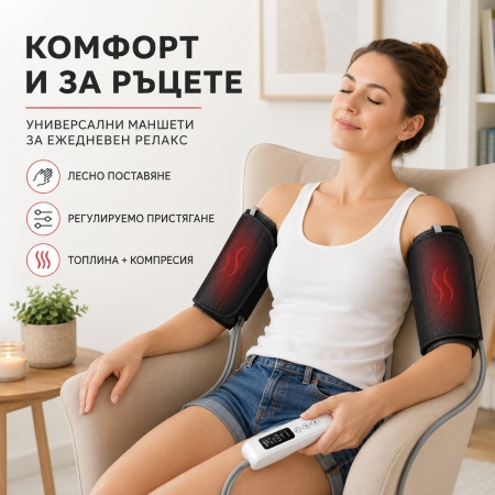 Масажор за крака и ръце с топлинна въздушна компресия AresPro - Img 3