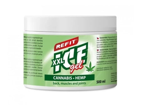 Силен масажен и регенериращ гел Refit Ice gel Cannabis Konop 500 ml