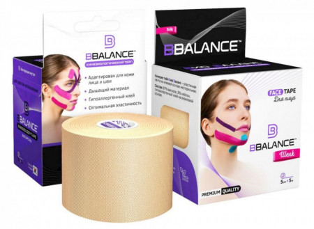 Banda Kinesio de mătase BB FACE TAPE™5 cm × 5 m (Coreea de Sud) - Img 2