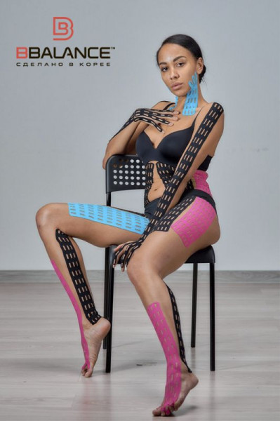 Bandă Kinesiologică pentru Drenaj Limfatic BB LYMPH TAPE™ 7.5cm x 5m – Bandă Perforată Premium Anticelulitică și Remodelare Corporală - Img 6