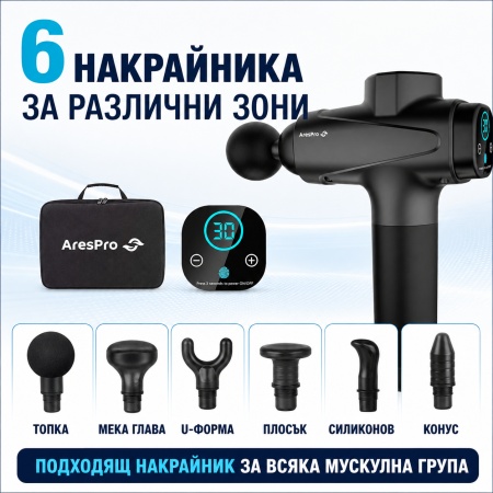 Pistol de Masaj Profesional AresPro XG04 – Dispozitiv Percusionat de Înaltă Performanță pentru Recuperare și Relaxare Musculară - Img 4