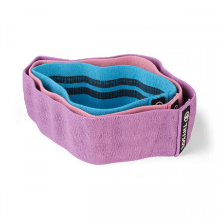 Set de elastice de antrenament pentru femei cu invelis textil / 3 piese - Img 2