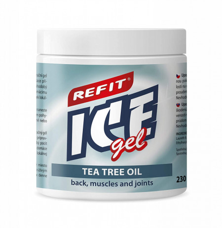 Охлаждащ гел Refit Ice Gel Tea Tree Oil 230 ml– при много силна болка с незабавен и дълготраен ефект от световноизвестния Карлови Вари.