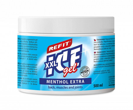 Refit Ice Gel Menthol Extra 500 ml. – охлаждащ гел при много силна болка с незабавен и дълготраен ефект от световноизвестния Карлови Вари