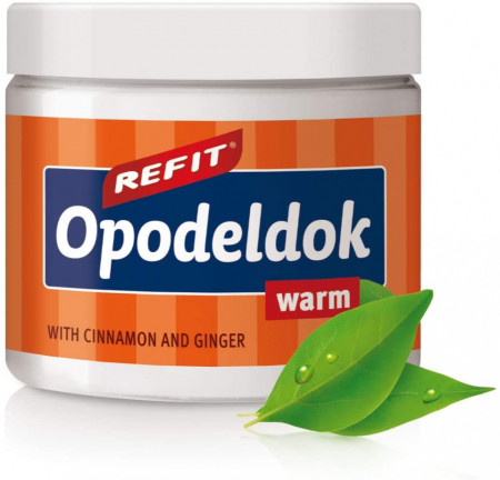 Балсам със затоплящ ефект при болка Refit Opodeldok Hot 200 ml с високо съдържание на естествени екстракти