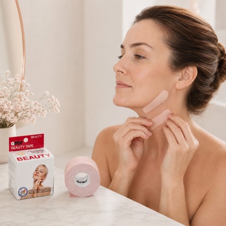 Корейски Кинезио Тейп за Лице ARES BEAUTY GENTLE (5см/5м) – За Чувствителна Кожа и Лифтинг - Img 7
