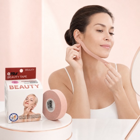 Bandă Kinesiologică Facială Ares Beauty Tape 2.5cm x 10m – Bandă Premium Coreeană pentru Lifting, Riduri și Estetică Facială - Img 5